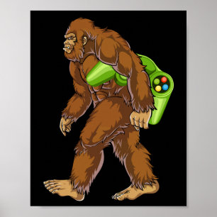 Poster Bigfoot engraçado jogador Sasquatch Video Games Ho