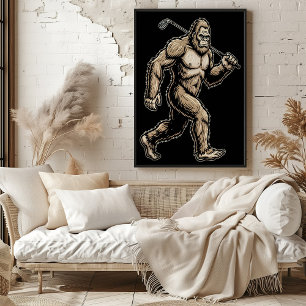 Poster Bigfoot Golfer Stride