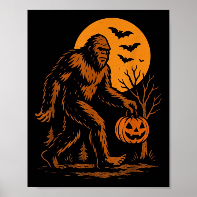 Poster Bigfoot Halloween Sasquatch  (Frente)