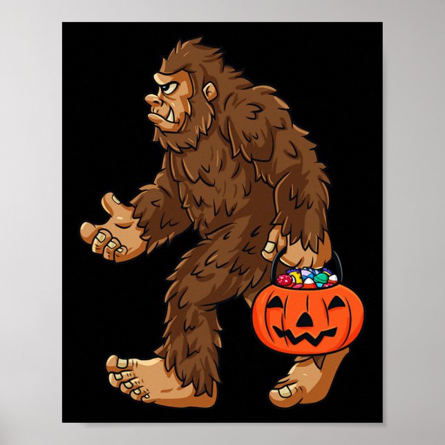 Poster Bigfoot Jack O Lantern Diversão Halloween Meninos  (Frente)