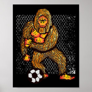 Poster Bigfoot Jogando Futebol Para Jogadores de Futebol