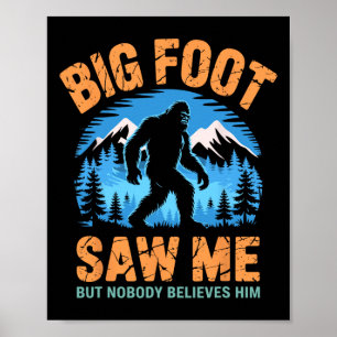 Poster Bigfoot Me Viu Engraçado Sasquatch Retro Pé Grande