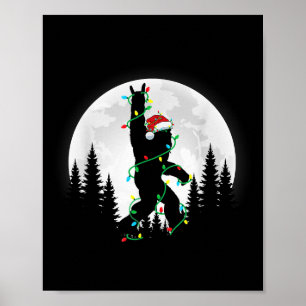Poster Bigfoot Papai noel Árvore de Natal Luz Engraçada X
