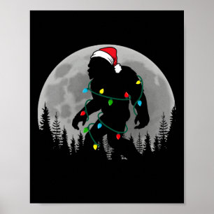 Poster Bigfoot Papai noel Árvore de Natal Luz Engraçada X