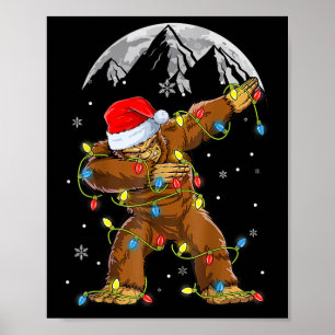 Poster Bigfoot Papais noeis Árvore de Natal Luzes Xmas Ho
