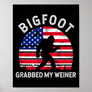 Poster Bigfoot pegou cachorro-quente churrasco engraçado