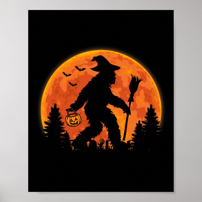 Poster Bigfoot Pumpkin Halloween Costume Sasquatch Men Wo (Frente)