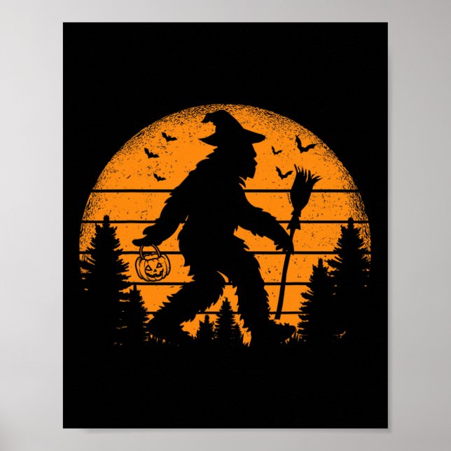 Poster Bigfoot Pumpkin Halloween Costume Sasquatch Men Wo (Frente)