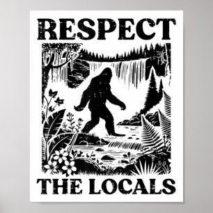 Poster Bigfoot respeita locals Vintage Sasquatch Park Wom