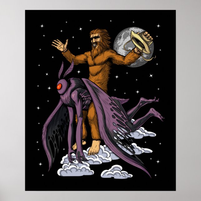 Poster Bigfoot Riding Mothman (Frente)