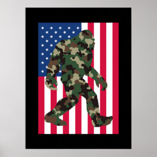Poster Bigfoot Sasquatch Camo