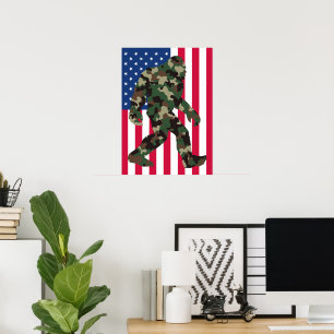 Poster Bigfoot Sasquatch Camuflagem