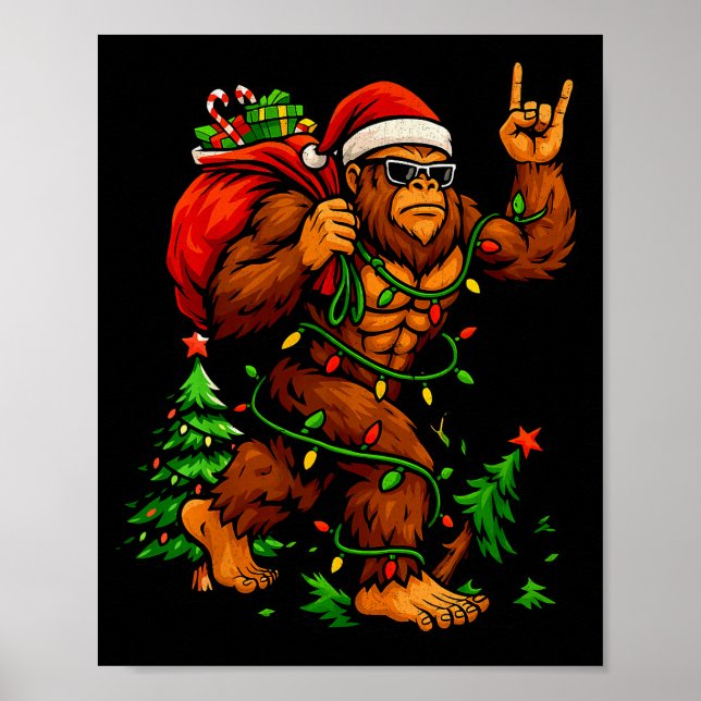 Poster Bigfoot Sasquatch For Men Grandpa Boys Kids Christ (Frente)
