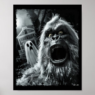 Poster Bigfoot Sasquatch Halloween Engraçado