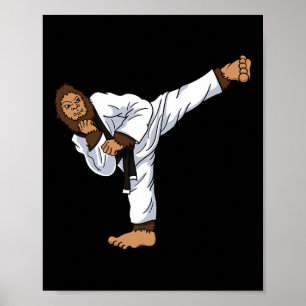 Poster Bigfoot Sasquatch Karatê Taekwondo Kickboxing Kara