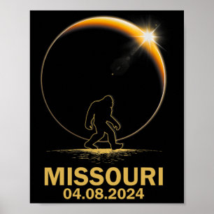 Poster Bigfoot Total Solar Eclipse 4.08.2024 Missouri
