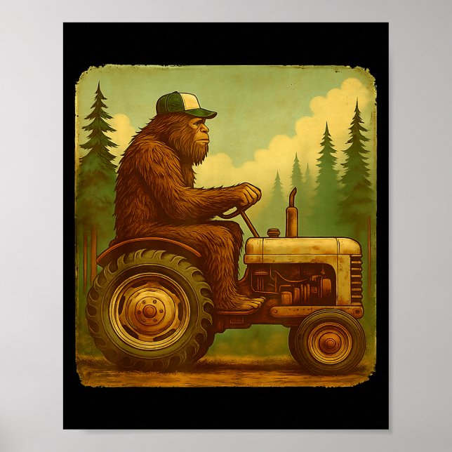 Poster Bigfoot Tractor Farmer Design For Men Farming Farm (Frente)