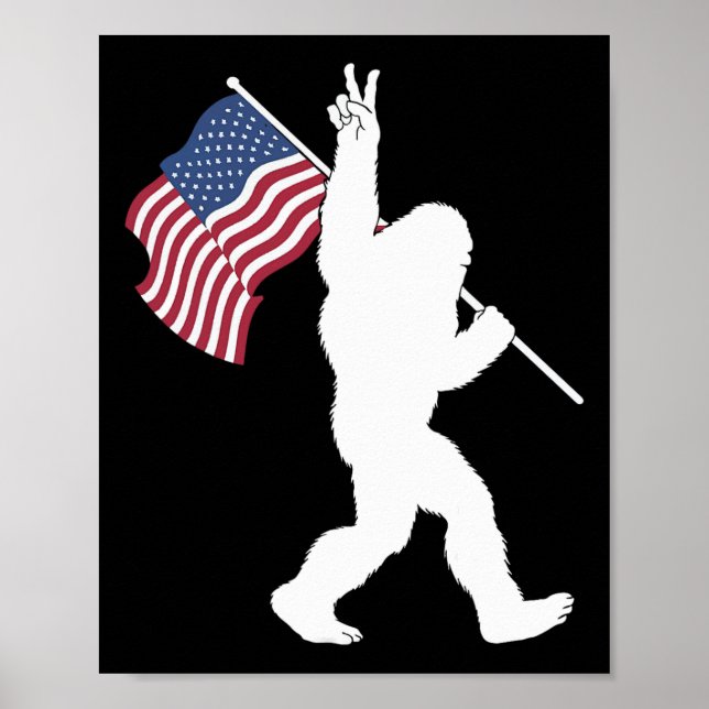 Poster Bigfoot Usa Flag  (Frente)