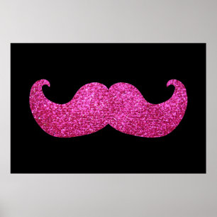 Pôster Bigode cor-de-rosa de Bling (gráfico do brilho do