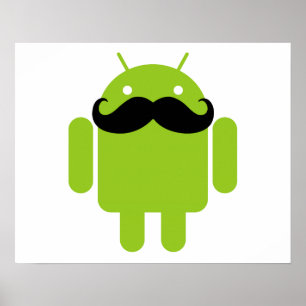 Poster Bigode do robô do Android