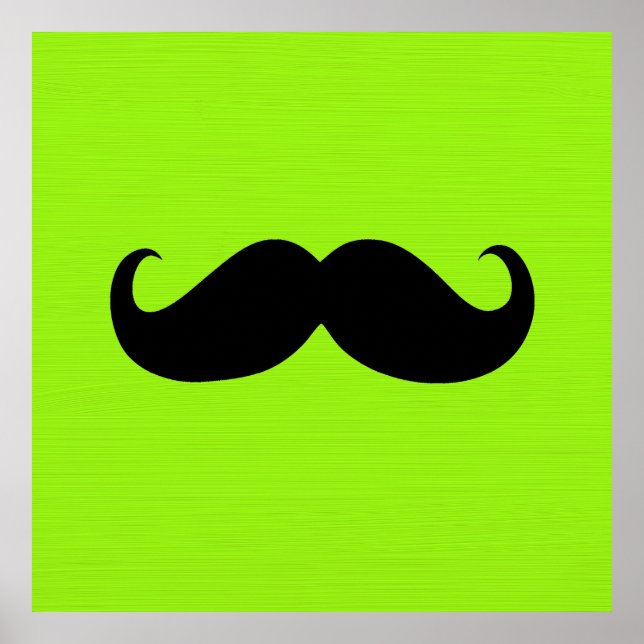 Poster Bigode Negro em Fundo Verde (Frente)