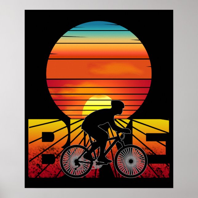 POSTER BIKE CICLISMO PÔR DO SOL  (Frente)