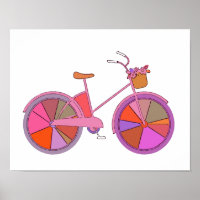 Bike Colorida Vintage com Ilustração de Flores