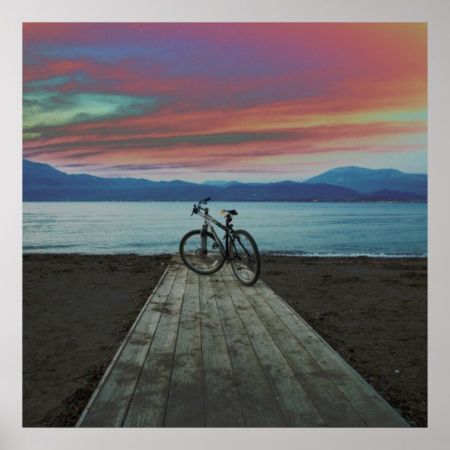 Pôster Bike On Pier | GRÉCIA (Frente)