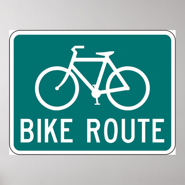 Poster Bike Route Sign (Frente)