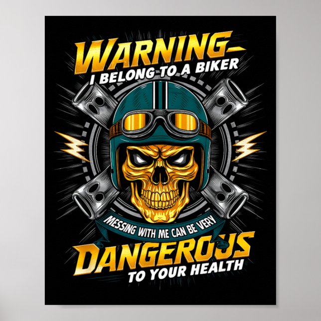 Poster Biker Girlfriend Wife I Belong To A Biker Valentin (Frente)