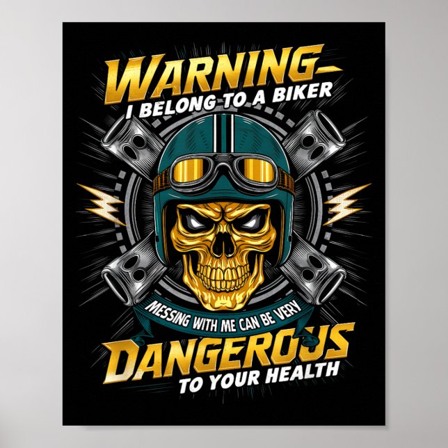 Poster Biker Girlfriend Wife I Belong To A Biker Valentin (Frente)