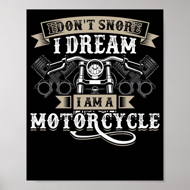 Poster Biker Rider Eu Não Rendo Eu Sonho Eu Sou Um (Frente)