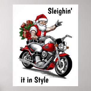Poster Biker Santa Claus
