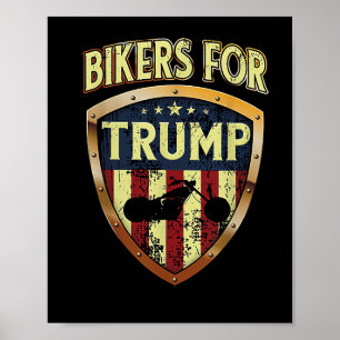 Poster Bikers Para Trump Funny Biker Gift Tee