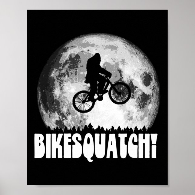 Poster Bikesquatch! Mountain Bike Bigfoot Lua Cheia Tre (Frente)
