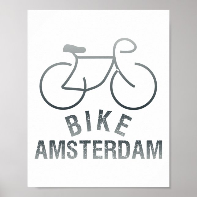 Poster Biking Amsterdam Netherlands Graphic _1  (Frente)