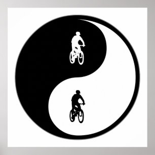 Pôster Biking da montanha de Yin Yang