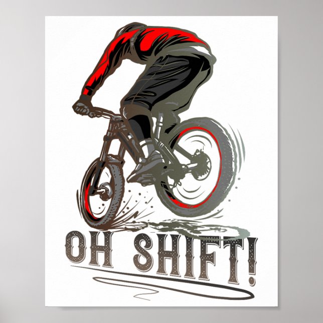 Poster Biking Riding Mtb Mountain Biker Oh Shift  (Frente)