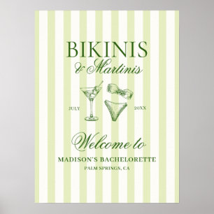 Poster Bikinis e Martinis Bachelorette