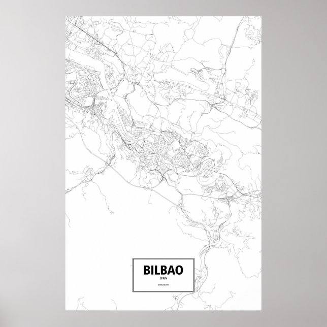 Pôster Bilbau, Espanha (preto no branco) (Frente)