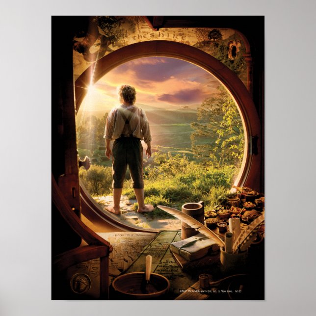 Poster BILBO BAGGINS™ de volta na colagem de Shire (Frente)