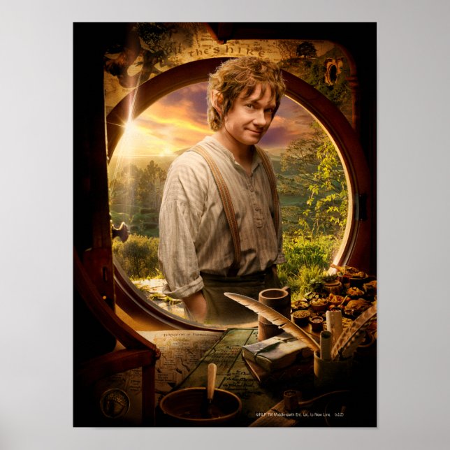 Poster BILBO BAGGINS™ em Colagem de Shire (Frente)