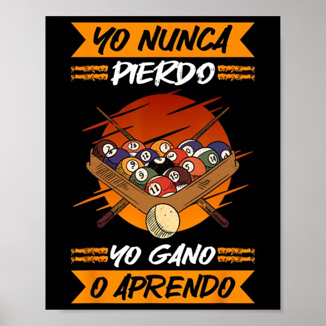 Poster Bilhares Eu Nunca Perder De Ganhar Ou Aprender Bil (Frente)
