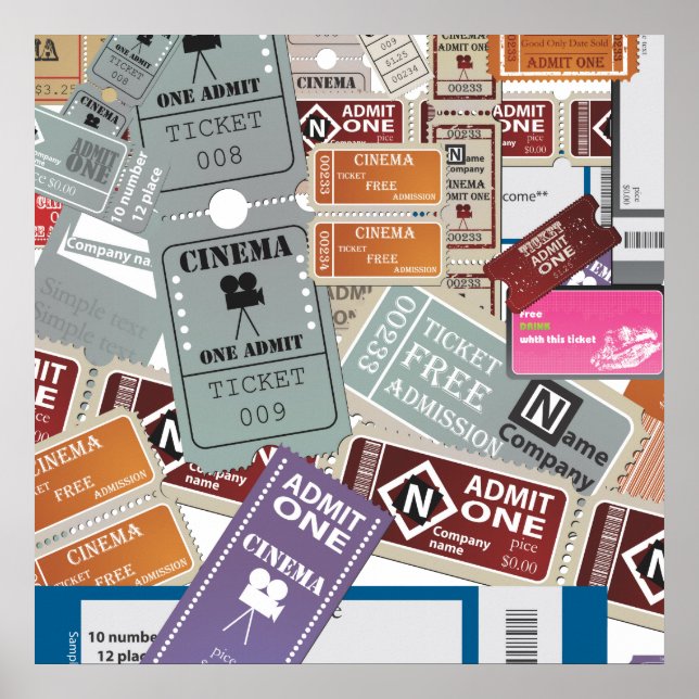 Pôster Bilhetes de Cinema (Frente)