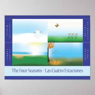Poster bilíngüe da escola de quatro estações