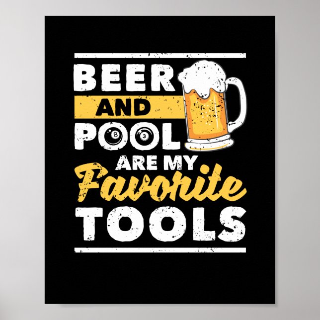 Poster Biliões engraçados do jogador de piscina 8 bolas (Frente)