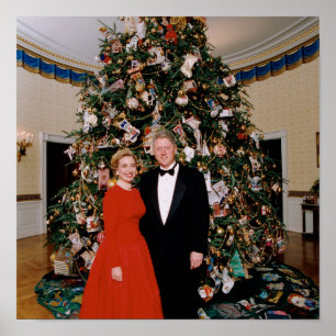 Poster Bill Clinton Presidente dos EUA Casa Branca Natal
