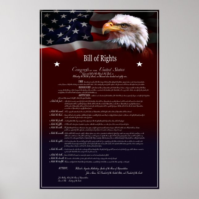 Poster BILL de Direitos dos Estados Unidos da América (Frente)