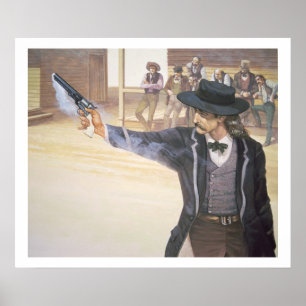 Pôster "Bill selvagem" Hickok (1837-76) demonstra sua