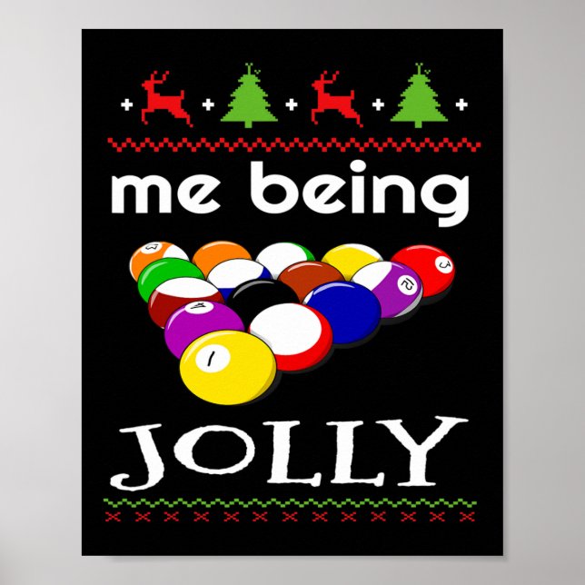 Poster Billiard 8 Ball Piscina Player Sarcasm Novelty Hum (Frente)